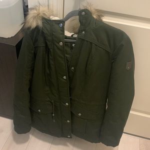 Dark green parka